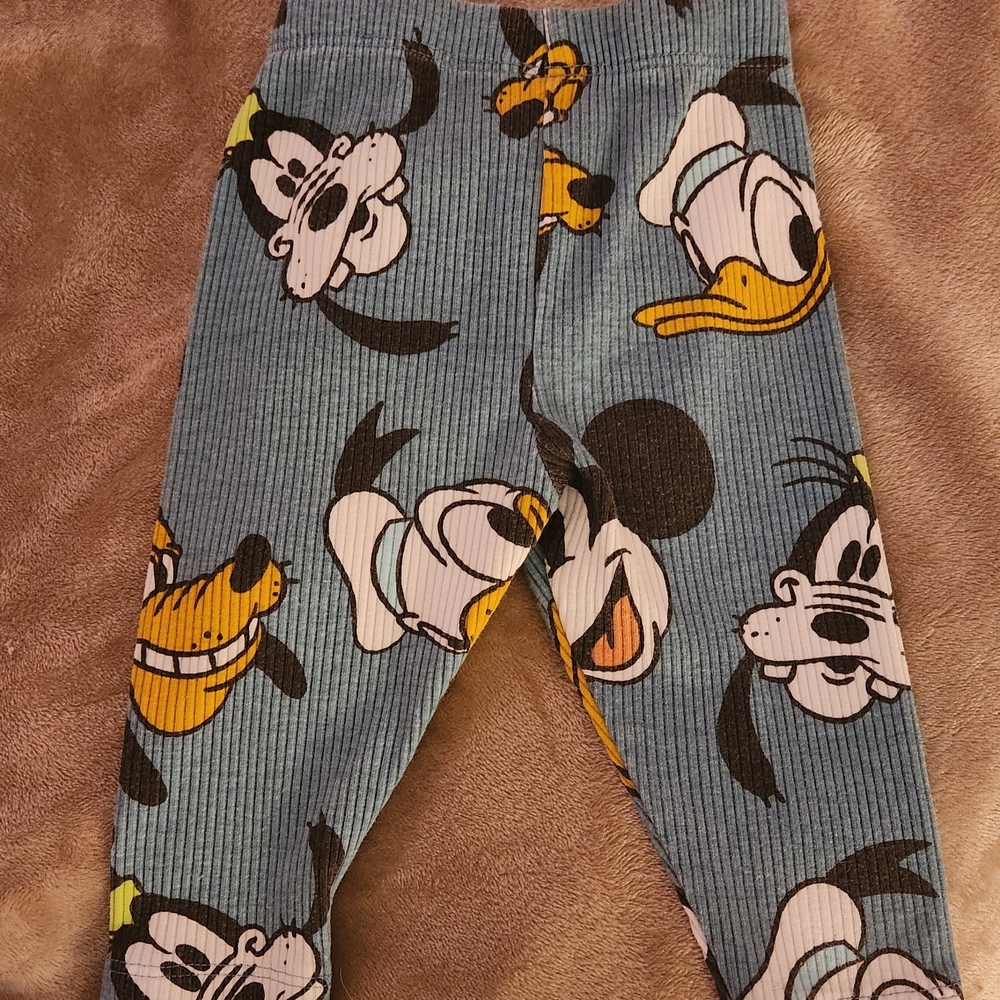 🛍 3/$10 Disney Baby Character Bottoms Blue 3-6M Mickey Goofy Donald Duck